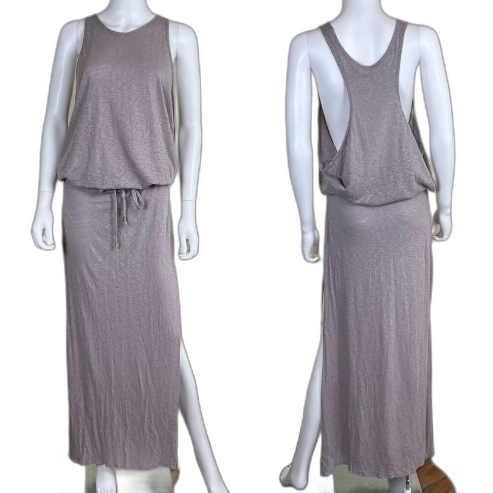 Vitamin A Women's Size M Mauve Island Maxi Cover Up Dress Cotton Raceback Tank